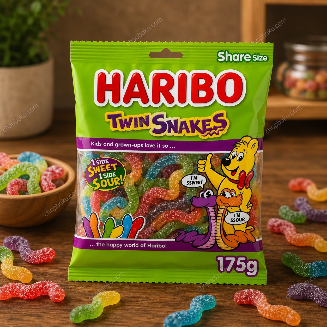 Haribo Twin Snakes Fruit Flavour Gum 175g – Sweet & Sour Gummy Candy in Lagos Nigeria
