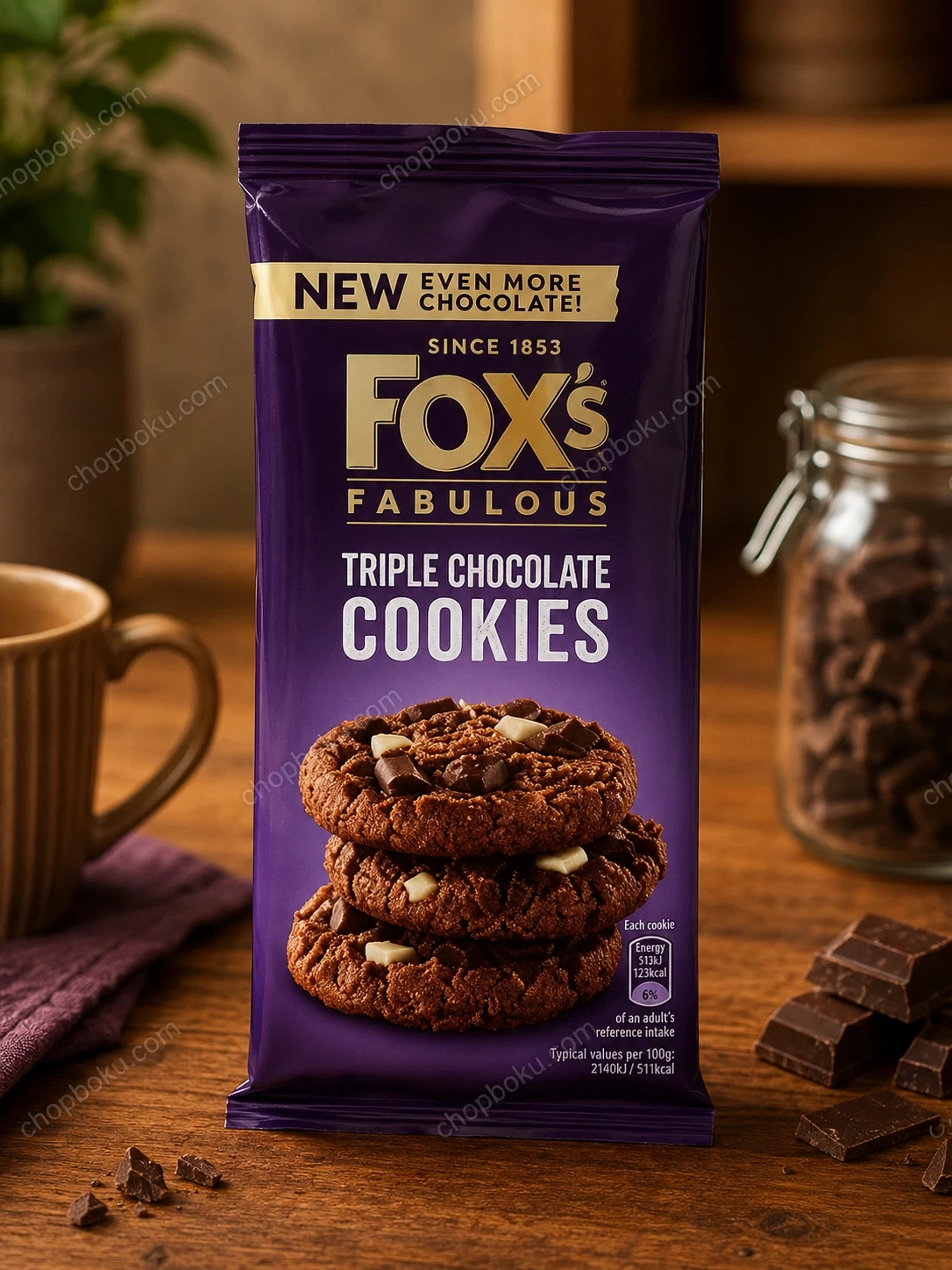 Fox's Fabulous Triple Chocolate Cookies 180g – Premium Chocolate Cookies in Lagos Nigeria
