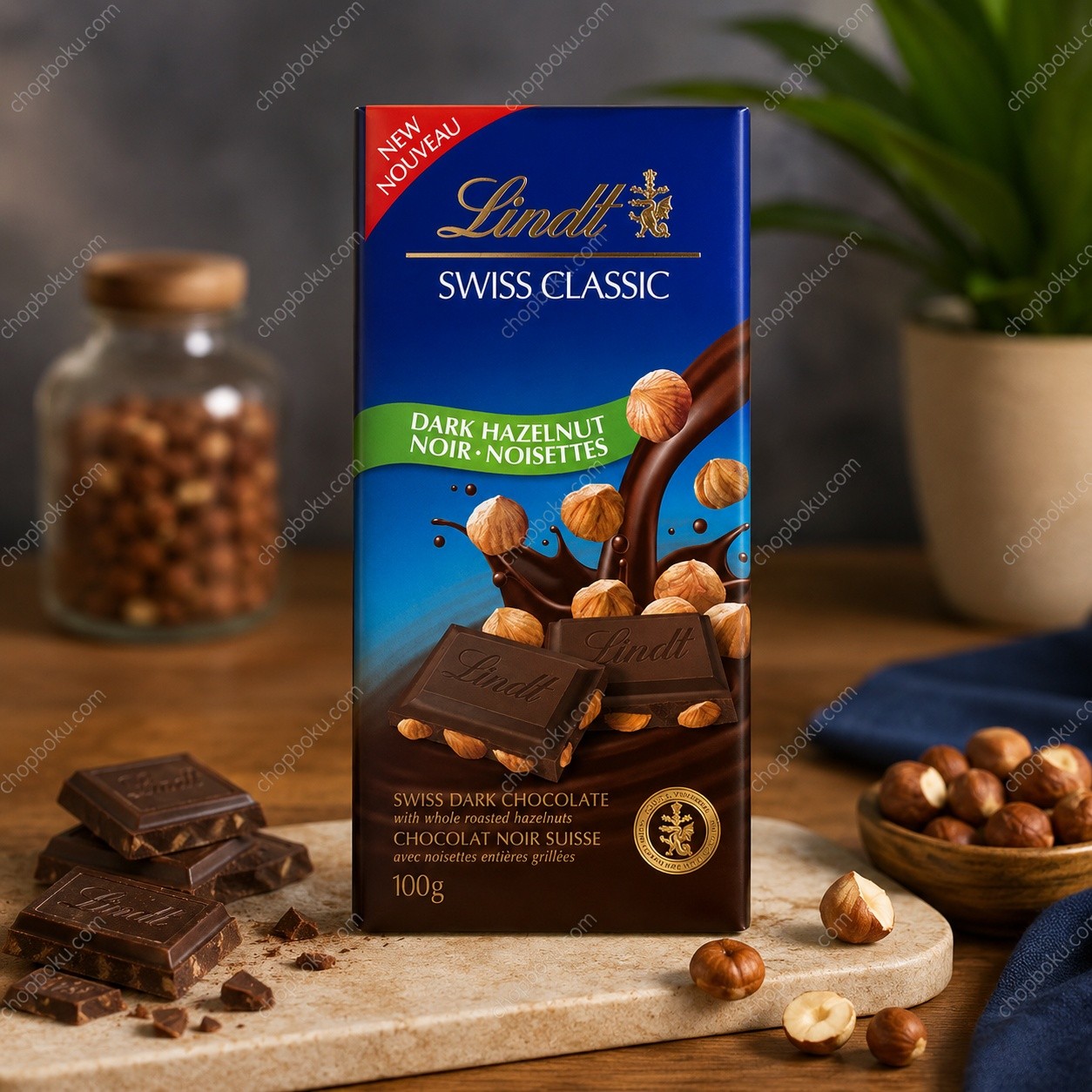 Lindt Swiss Classic Dark Chocolate Hazelnut 100g