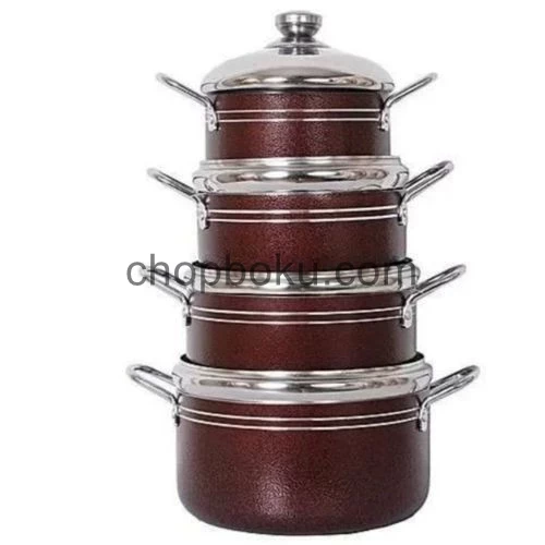 Master Chef Premium Non-Stick Cooking Pots Set – Durable Aluminum Kitchen Cookware with Glass Lids for Home & Professional Cooking