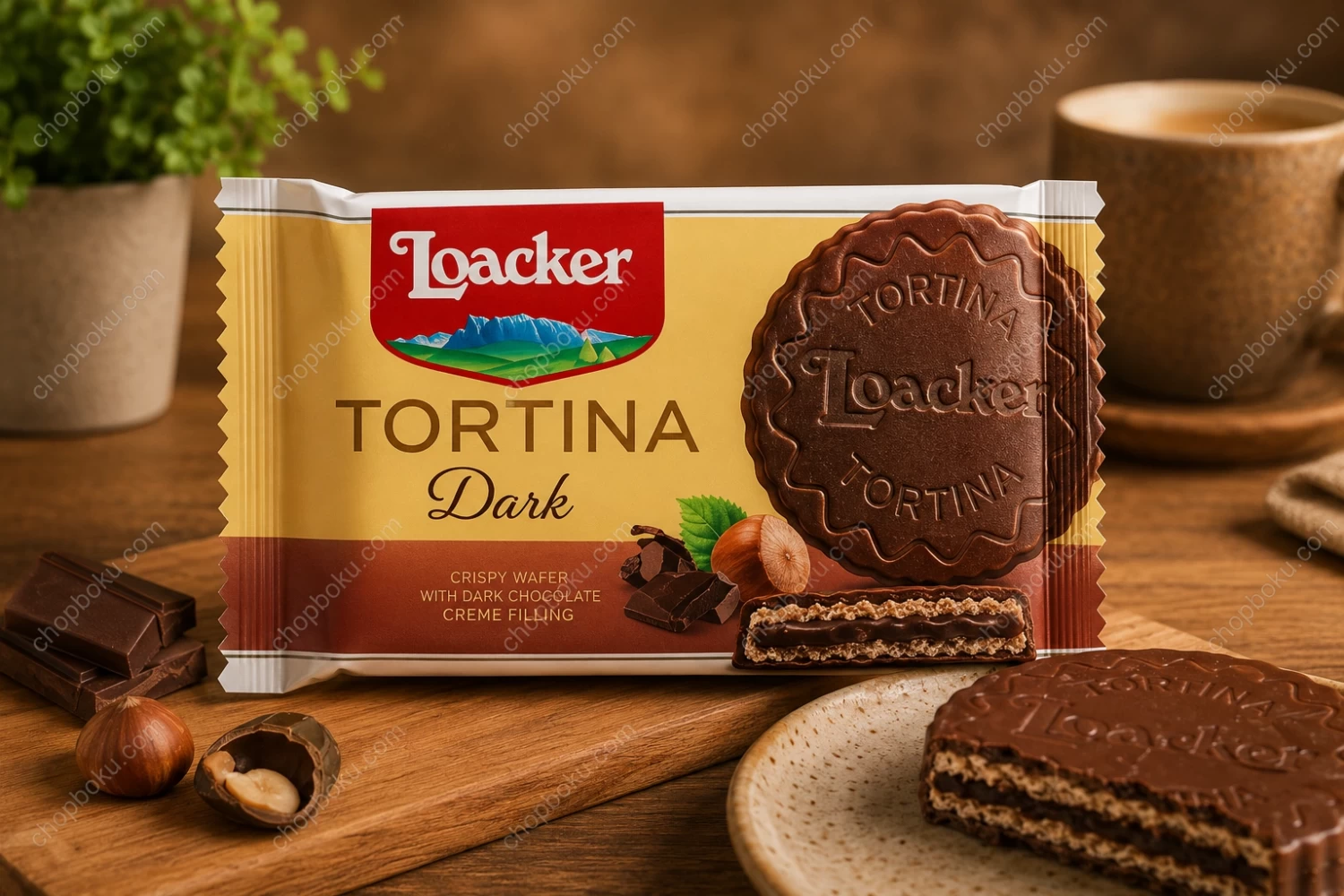 Loacker Tortina Dark Hazelnut Wafer 125g (6 × 21g)