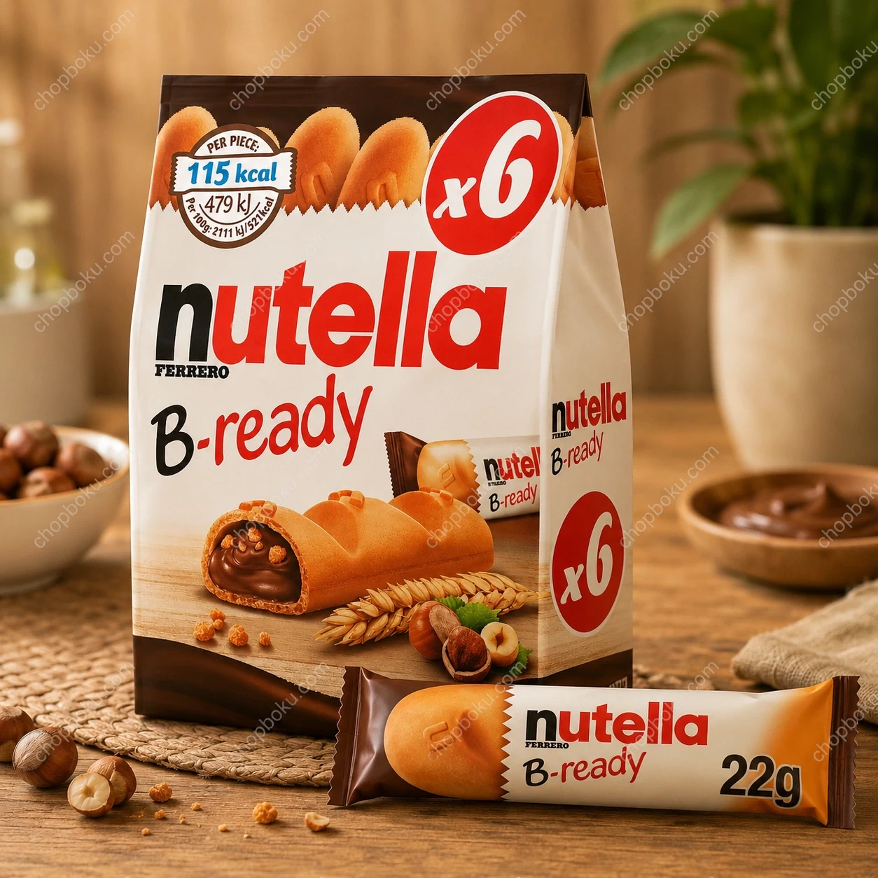 Nutella B-Ready Bars Multi-Pack 6 x 22g (132g)