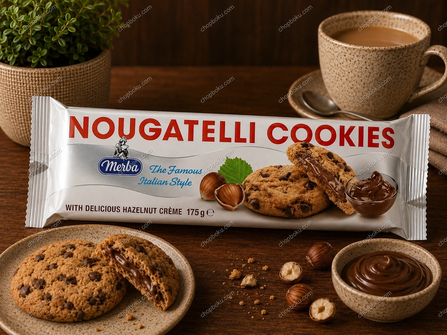 Merba Nougatelli Cookies 175g – Premium Dutch Hazelnut Chocolate Cookies in Lagos Nigeria