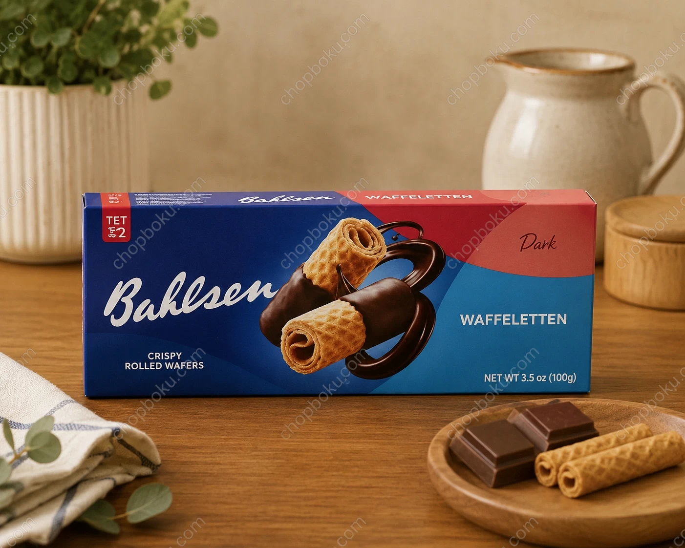 Bahlsen Waffeletten Dark Chocolate Wafer Rolls 100g